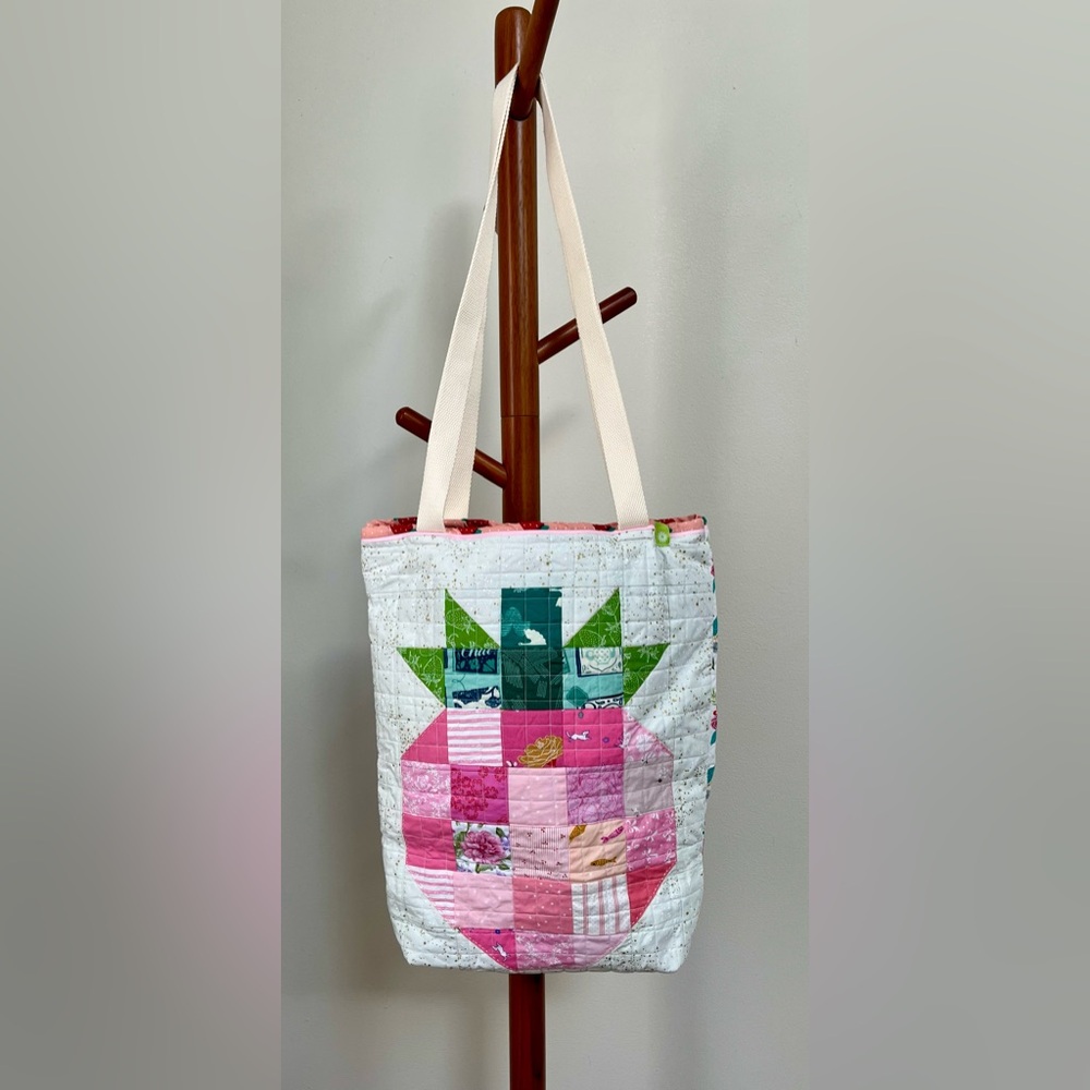 Strawberry quilted tote